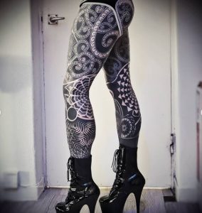 1 Body Suit Tattoo on Full leg