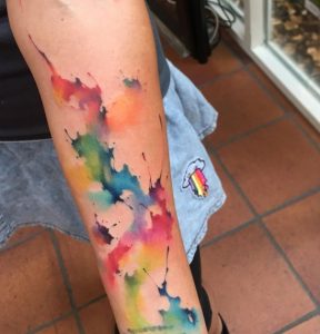 Water Color Rainbow Tattoo