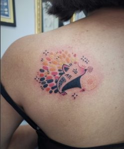 Hedgehog Tattoo on Back