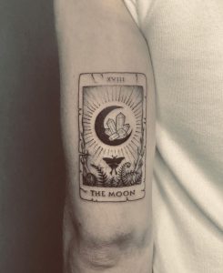 11 Crystall Moon Tattoo in Smartphone Design on Arm