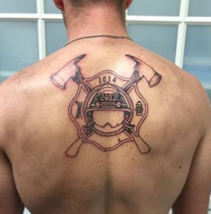 Fire Department Tattoo on back