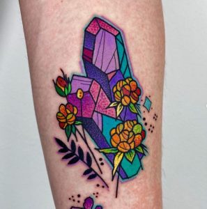 12 Amazing Color Ink Crystall Tattoo Forearm