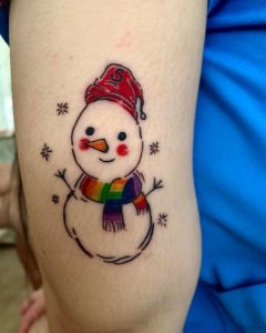 12 Cute Snow Tattoo with Lovely Ink Behind the Arm