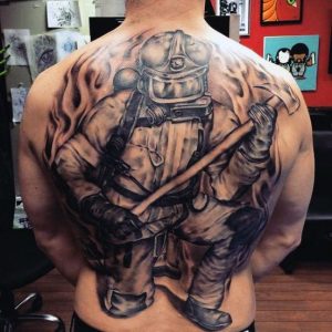 Fire Department Tattoo on full back