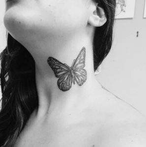 13 Special Butterfly Tattoo Gift on Neck Side
