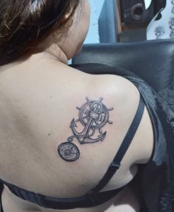 Anchor & Compass Tattoo for Female