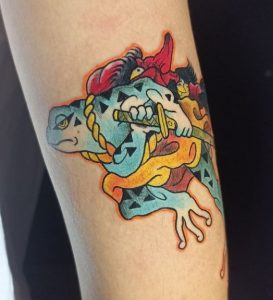 17 Incredible Small Ninja Frog Color Tattoo on Hand