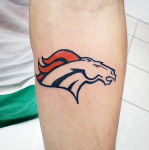19 Simple Broncos Tattoo on Half Forearm