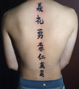 21 Beautiful Kanji Carttoon Tattoo on Full Back