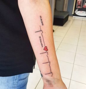 Pulse Tattoo on Half Sleeve