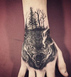 25 Gorgeous Fenrir Wolf Tattoo on Wrist