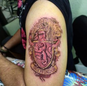 29 Good Color Gryffindor Tattoo on Arm