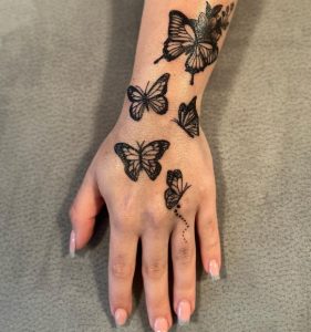3 Famous Inked Butterfly Tattoo Art for Female on Finger