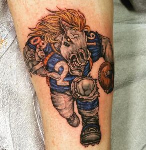 3 Incredible Broncos Tattoo on Forearm
