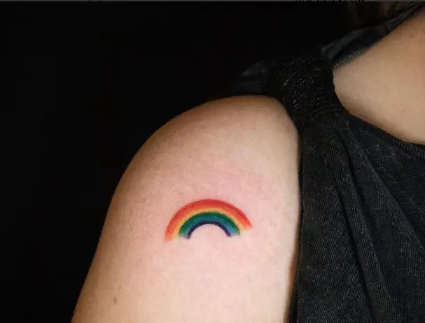 37 Incredible Small design Rainbow Tattoo on Arm