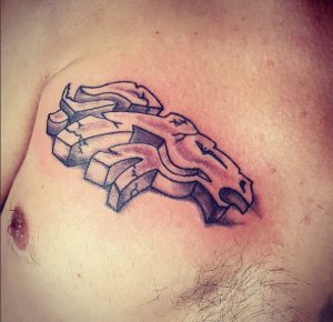 41 Broncos Tattoo on Chest