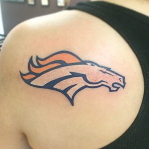 47 Broncos Tattoo on Shoulder