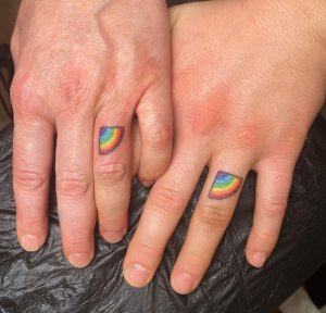49 Incredible Rainbow Finger Tattoo for Couple