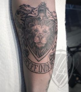 Gryffindor Lion Tattoo on Sleeve