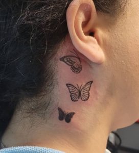 5 Simple Minimal Butterflies Tattoo for All Girls Behind the Ear