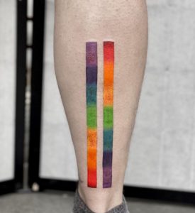 Rainbow Tattoo on Leg