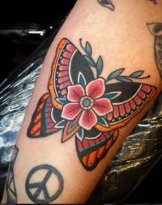 6 Floral Design Trible Butterfly Tattoo for Female