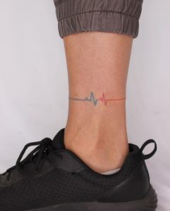6 Pulse circle Tattoo on Leg