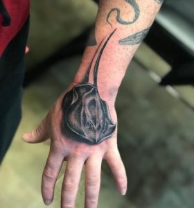 6 Tremendious Solid Black Ink Stingray Traditional Potrait Fun Tattoo on Wrist Hand