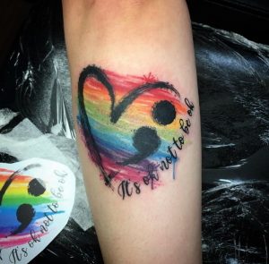 61 Amazing Meaning full Love Shape Rainbow Tattoo on Hand
