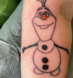 7 Funny Ink Art Snow Tattoo on Leg