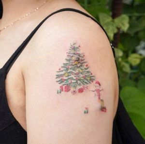 8 Beautiful Christmas Snow Tattoo on Arm