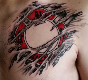 Amazing Fire Department Tattoo on Chest