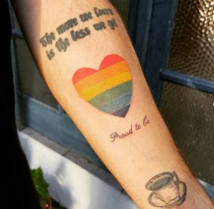 82 Lovely Rainbow Love Tattoo on Forearm