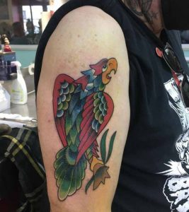 Angry parrot tattoo 5