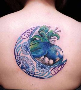 Blue parrot tattoo 5