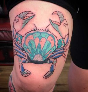Colorful Crab Tattoos 1