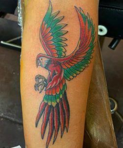 Colour parrot tattoo 3
