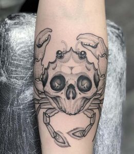 Crab Tattoos Black and White Hand