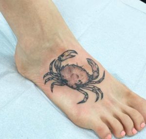 Crab Tattoos On Foot 1