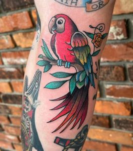Cute parrot tattoo 1