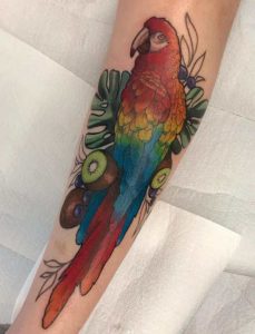 Cute parrot tattoo 5