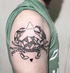 Geometric Crab Tattoo