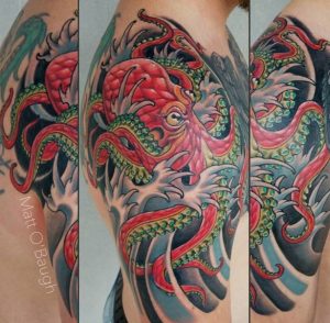 Japanese kraken tattoo 2