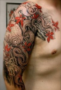 Japanese kraken tattoo