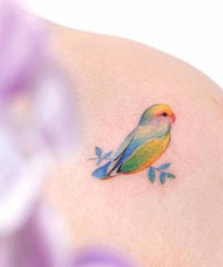 Japanese parrot tattoo