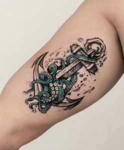 Kraken anchor tattoo