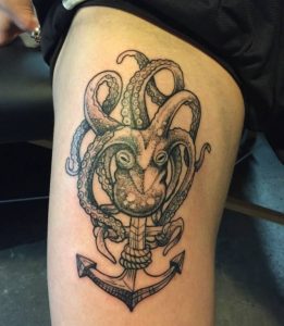 Kraken anchor tattoo 2