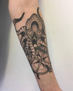 Kraken compass tattoo