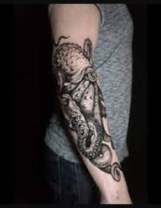 Kraken elbow tattoo
