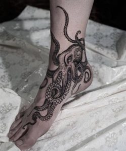 Kraken foot tattoo